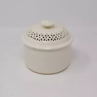 Buy LEEDSWARE Classical Creamware Butter Tub - Made In England - Reticulated Pierced • 33.18£