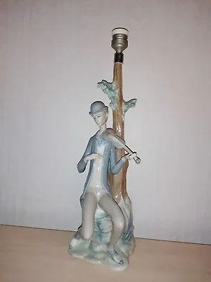 Buy Lladro Porcelain Figure Lamp 4634 Boy With Violin By Vincente Martinez, 1970-85 • 170£