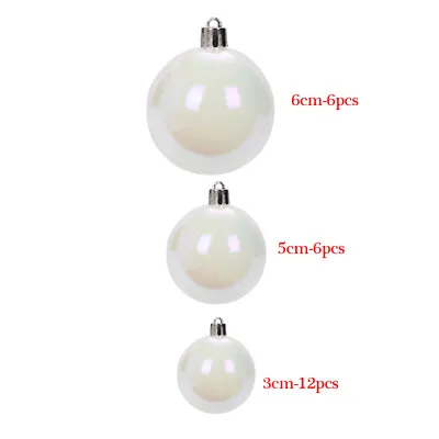 Buy 24x Clear Iridescent Glass Baubles Balls 5/6cm Christmas Tree Ornament DIY Decor • 8.19£