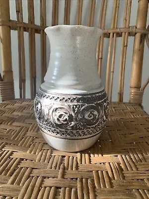Buy Vintage Purbeck Pottery Vase 1970s Textured Patterned Stoneware 19.5 Cms. • 9.99£