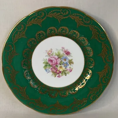 Buy EB Foley Side Plate- Green & Gold - Floral Centre - 6.25” - Some Surface Wear • 7£