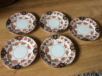Buy Side Plates X 5 By Royal Stafford Red Floral With Gold Edging • 6£