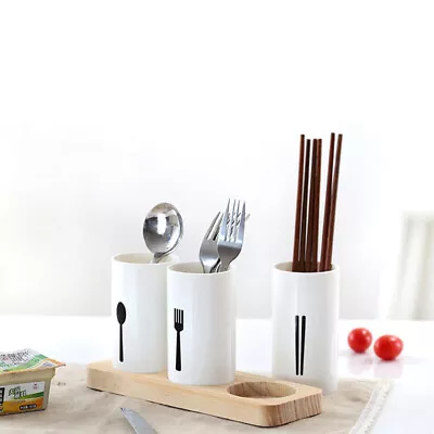 Buy Wooden Cutlery Holder For Dinnerware Storage And Organization • 14.78£
