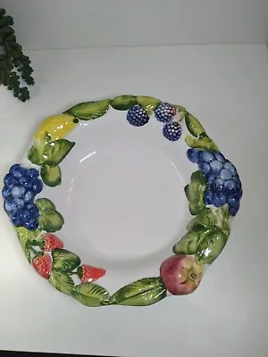 Buy Bassano Ceramic Hand Painted Dish 14 3/16in Fruit Motif From Italy • 28.99£