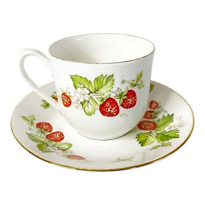 Buy Queens Fine Bone China Cup And Saucer Virginia Strawberry Made In India • 12.33£