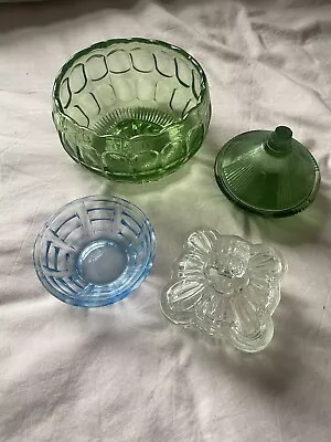 Buy Vintage Job Lot Set Of Mismatch Glass Trinket Dish Bowls • 10£