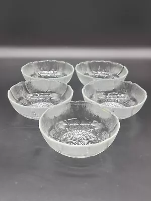Buy Vintage Clear Glass Bowls Set Of 5  Small Dessert Bowls Great Condition • 23.84£