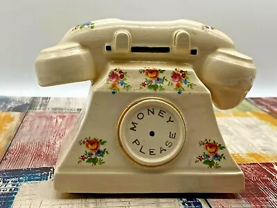 Buy Arthur Wood Telephone Money Box Vintage Antique Porcelain/china & Stopper • 88£