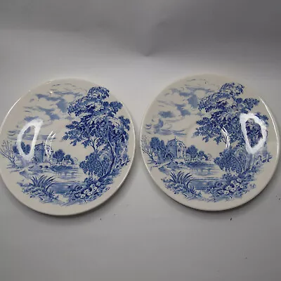 Buy Vintage China 2 Saucers Enoch Wedgewood  Ltd Countryside England Blue  • 4.83£