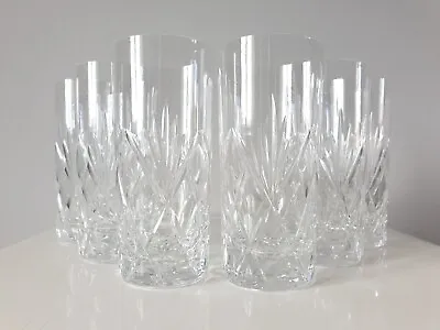 Buy 6 X Rare Royal Brierley BRAEMAR Cut Crystal High Ball Tumbler Glasses Signed • 169.99£