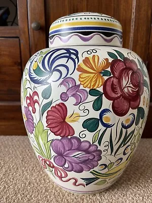 Buy Very Large Poole Pottery Ginger Jar With Lid 70’s Hand Painted By Donna Ridout • 125£