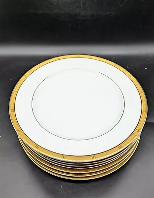 Buy Vintage Bernardaud Limoges Roulette Dinner Plate Set/8 10.5  Gold Rim France  • 284.61£