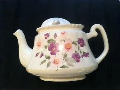 Buy Price Potteries Kensington Teapot Made In England Gold Trimmed Flowers Pansies • 47.25£