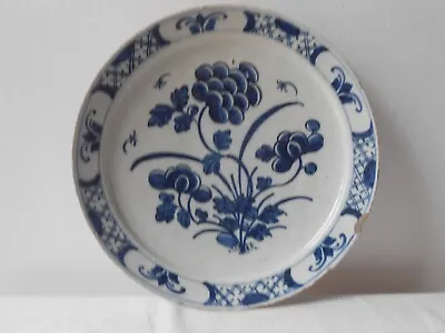Buy Antique Ceramic Delft Blue &white Large Plate. Charger Pottery. 18th.Mark. • 86.40£
