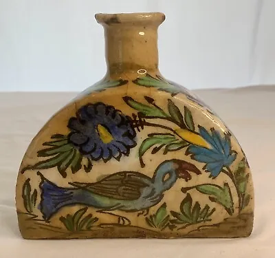 Buy Antique Persian Turkish Iznik Pottery- Bird Flowers-Vase/Flask/Bottle-RARE 1800s • 113.79£