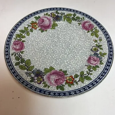 Buy Furnivals 6.25  Pink Roses & Blue Chintz Dessert Plate Side Plate England 1522b • 12.48£