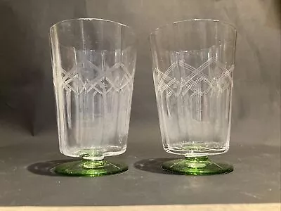 Buy Pair 1930’s Cut Glass Drinking Glasses  • 12.99£