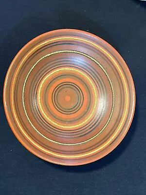 Buy Bitossi Mid Century Italian Large Orange/Gold Swirl Pottery 12 Inch Bowl • 66.41£