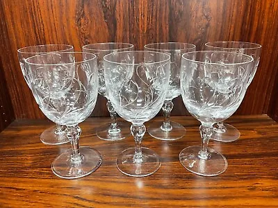Buy Set Of (7) Stuart Crystal MINUET Cut Water Goblets 6 3/8” ENGLAND • 187.78£