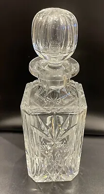 Buy Vintage Heavy Lead Crystal Cut Glass Square Decanter • 0.99£