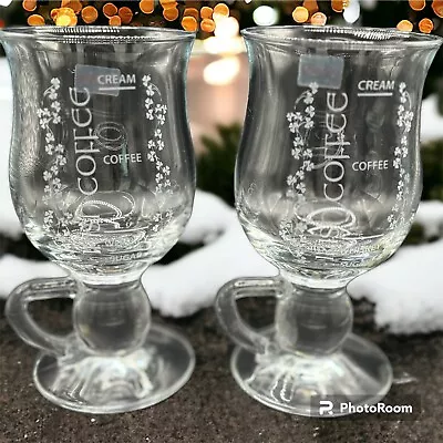 Buy Galway Crystal Irish Coffee  Cocktail Glasses With Irish Coffee Recipe Set Of 2 • 31.84£