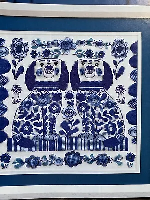 Buy Porcelain Pups Blue & White Antique China Dogs Cross Stitch Design Chart • 1.39£