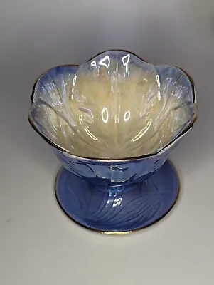 Buy Maling Pottery Blue Lustreware Harlequin Sundae Dish Bowl Flower • 10£