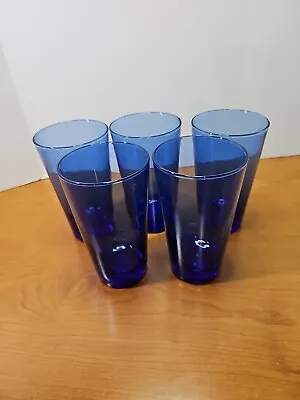 Buy Set Of 5 Libbey Cobalt Blue Tumbler Glasses Drinkware Barware Glassware Mint • 47.37£