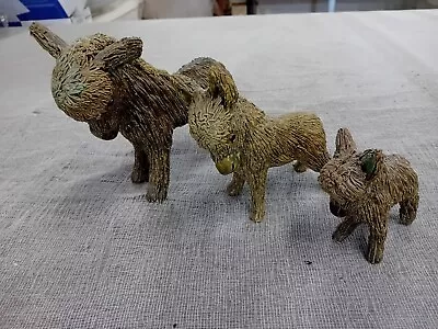 Buy Yare Spaghetti Pottery Green Baby Donkey Foal  And Family Figurines X 3 • 49.99£
