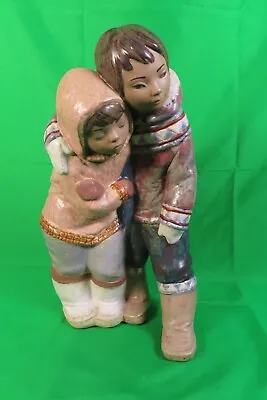 Buy Vintage Lladro Gres Eskimo Boy And Girl Figurine  • 189.44£