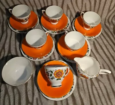 Buy Retro Set Of Royal Sutherland Geometric  Bone China Tea Set 1960s • 30£