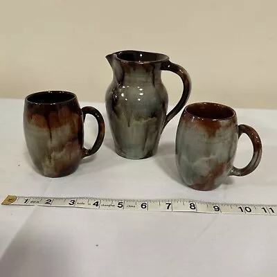 Buy Ewenny Pottery 2 X Mugs, 1 X Handled Vase. No Chips/cracks. Welsh Pottery • 13£