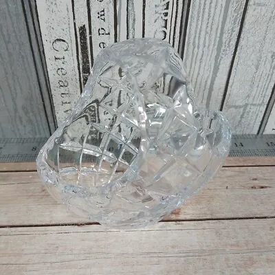 Buy Vintage Crystal Basket Small Handcut Lead - Czechoslovakia • 9.95£