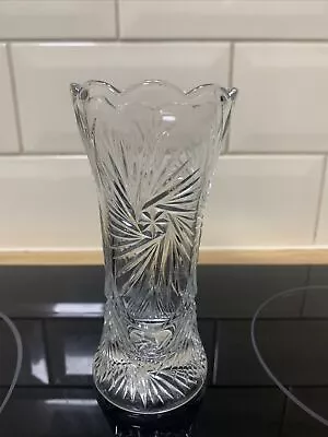 Buy German Vintage Cut Glass Vase 15 Cms. Tall • 1£