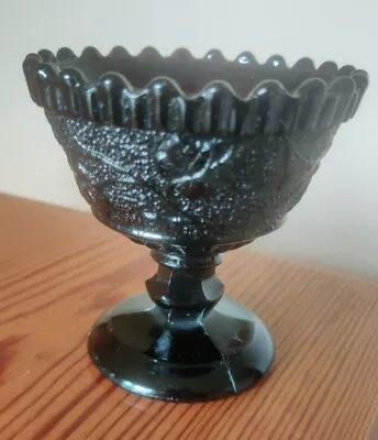 Buy Victorian Black Amethyst Pressed Glass Footed Bowl Davidsons? Greener? Sowerby? • 19.50£