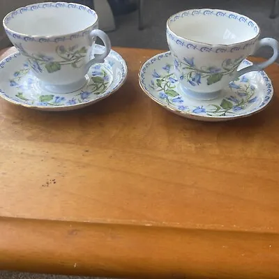 Buy Shelly China Harebell 2 Dainty Cup And Saucers No Damage • 9.99£