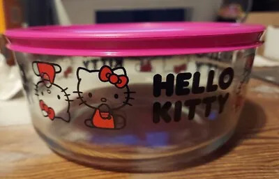 Buy Pyrex  Hello Kitty 7-Cup Glass Storage Bowl With Pink Plastic Lid  • 14.23£