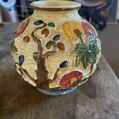 Buy H J Wood Ltd England Vintage Hand Painted Floral Pottery Indian Tree Vase 4.5  • 19.99£