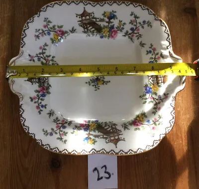Buy Antique Aynsley China Square Handled Cake / Bread Plate • 10£