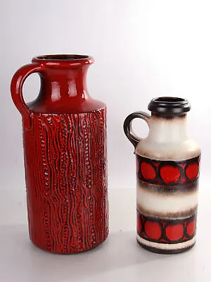 Buy Two Handle Vases Floor Vases 45 Cm + 36 Cm Vintage 60/70s • 37.95£