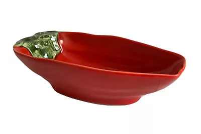 Buy Matias Belo Red Pepper Shape Ceramic Serving Bowl Hand Painted Portugal Rare New • 29.99£