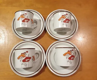 Buy Set Of 4 Royal Doulton 'Fieldflower' Lambeth Stoneware Cups And Saucers • 16£