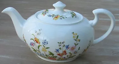 Buy Large English Fine Bone China Aynsley 2.5 Pint Cottage Garden Design Tea Pot • 28£