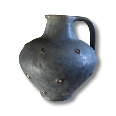 Buy Rare Vintage Antique  Signed Anton Lang Pottery Blue Stud Art Deco Pitcher Vase • 239.76£