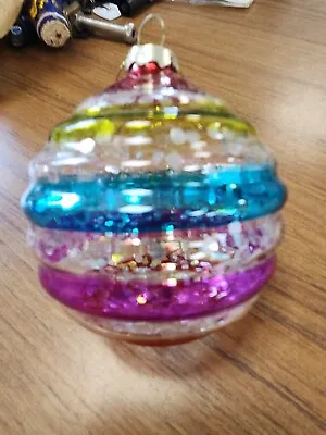 Buy Round Glass Multi Color Christmas Ornament, Christmas Ornament, Ornament • 2.85£