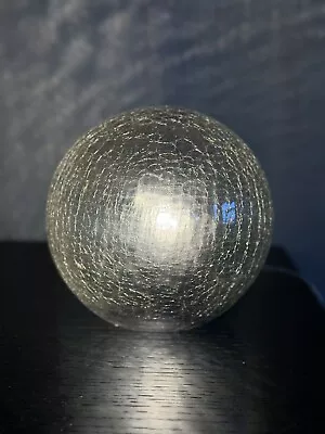 Buy Crackle Glaze Spherical Glass Table Lamp From 'Next' 20cms X 18cms • 5£