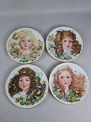 Buy Vintage Limited Edition Royal Worcester Flowers Of Innocence Collector Plates X4 • 29£