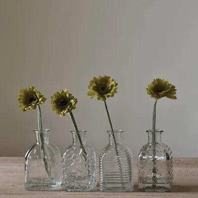 Buy Square Bottle Vase, Vintage Rustic Stem Bud Flower Vase, 4 Assorted Designs • 4£