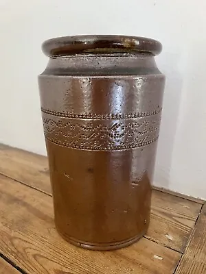 Buy Antique Vintage Rustic Dark Brown Salt Glazed Stoneware Confit Pot (9” / 23cm) • 12£