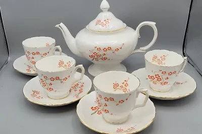 Buy Crown Staffordshire Orange Flowers & Branches Gold Trim Teapot Set Excellent  • 70.88£